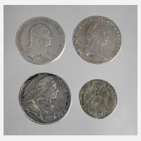 Vier Silbermünzen Österreich und Bayern111