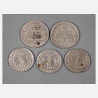 Fünf Münzen Weimarer Republik/III. Reich111