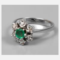 Damenring mit Smaragd und Diamanten111