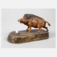 Wiener Bronze Tischklingel mit Wildschwein111