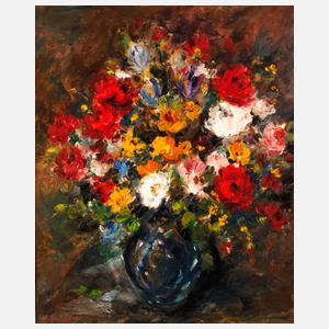 Martin Grünert, ”Sommerblumen in blauer Vase”