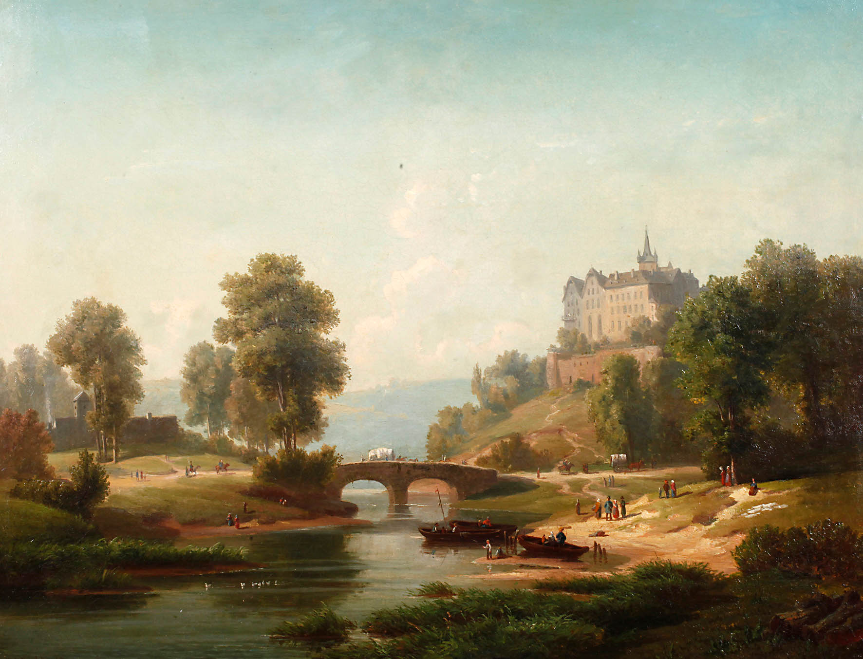 Julius Zielke, Romantische Flusslandschaft mit Schloss