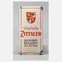 Kleines Emailschild Zittauer Brauerei111