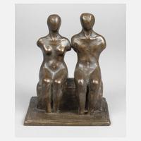 Bronze sitzendes Paar111