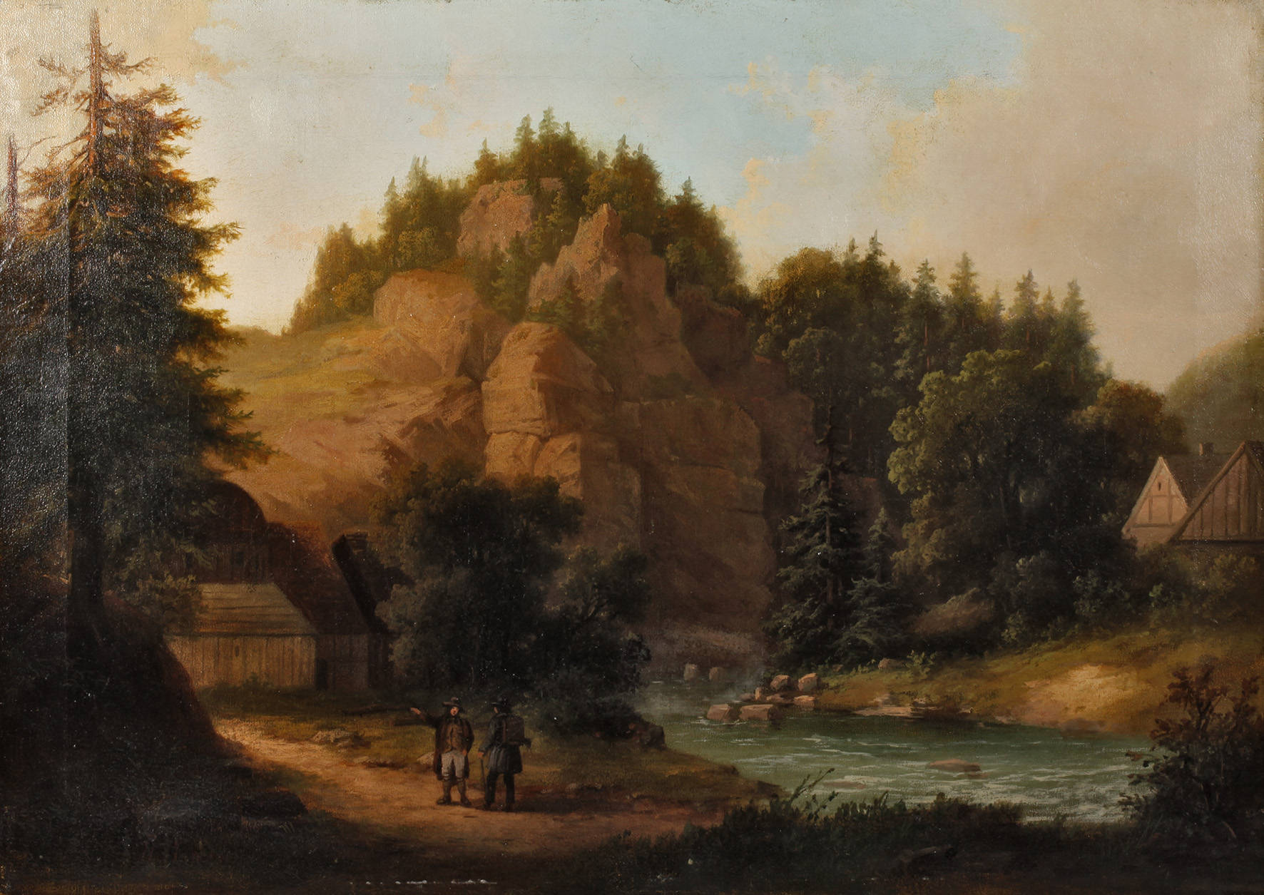 Hermann Johann, Wanderer in gebirgiger Landschaft
