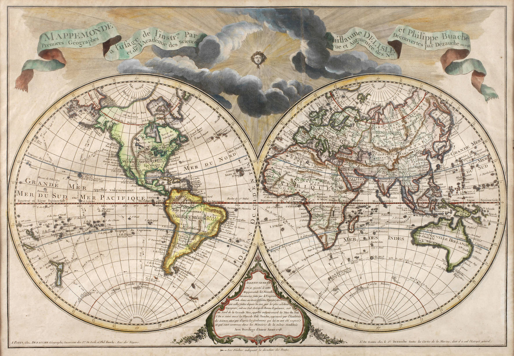 Weltkarte aus ”Atlas geographique et universel”