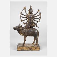 Bronzeplastik Shiva und Nandi111
