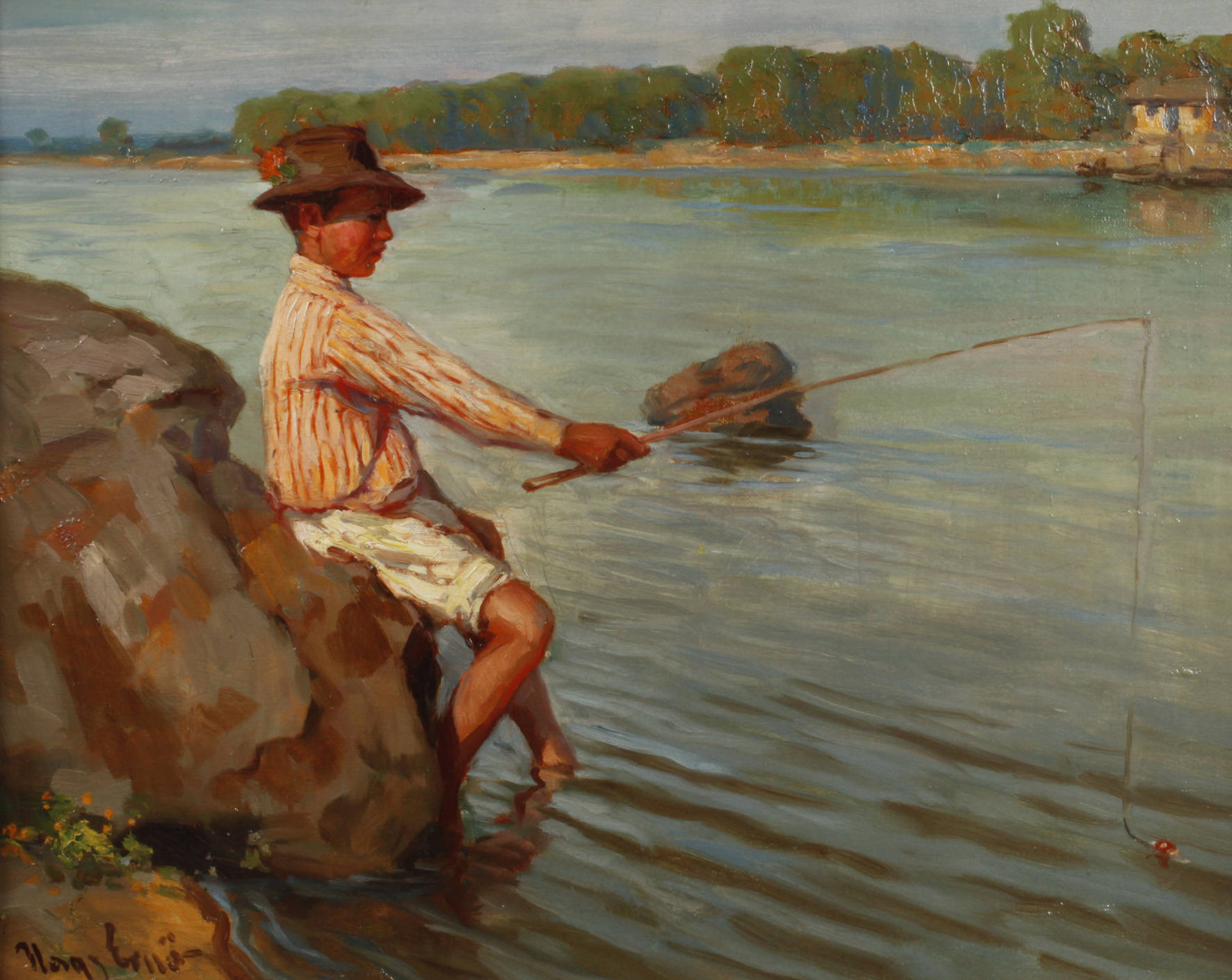 Ernö Nagy, Der junge Angler
