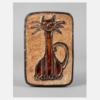 Kleine Keramikplatte mit Katze111