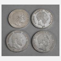 Vier Silbermünzen Deutsches Reich111