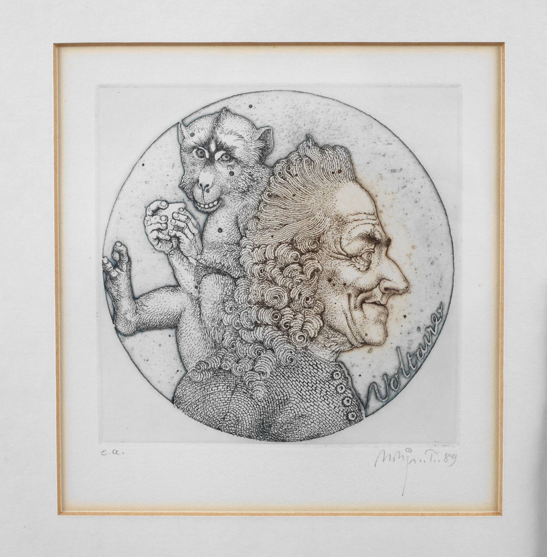 Voltaire mit dem Affen