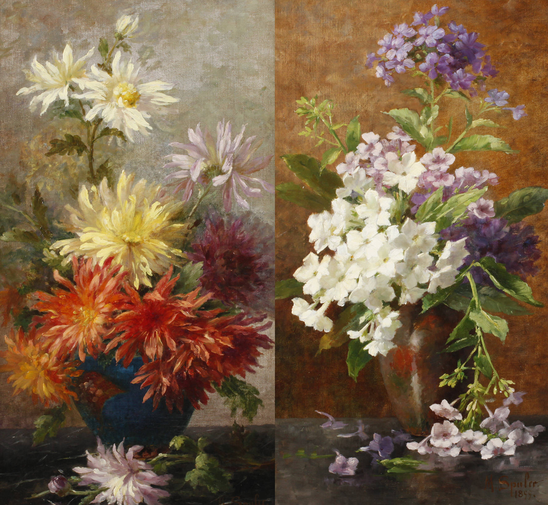 Marianne Spuler, Zwei Blumenstillleben