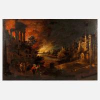 Lot und seine Töchter entfliehen dem brennenden Sodom111