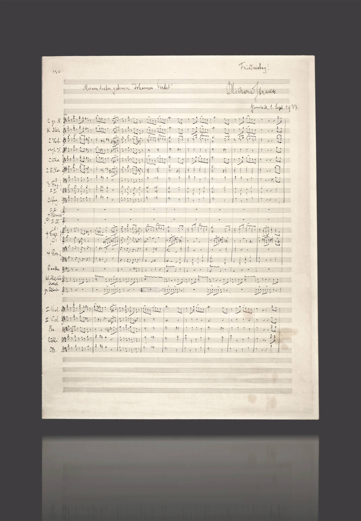 Autograph Partiturseite Richard Strauss