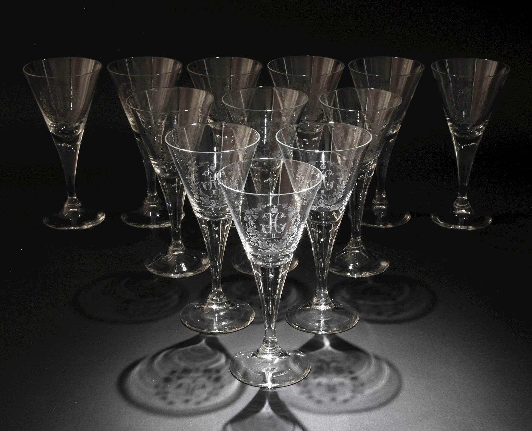 Zwölf Spitzkelche aus dem Besitz Zar Nikolaus II.