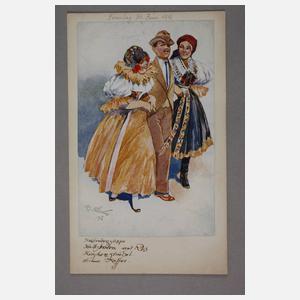 Oldřich Cihelka, Sammlung gemalte Menükarten