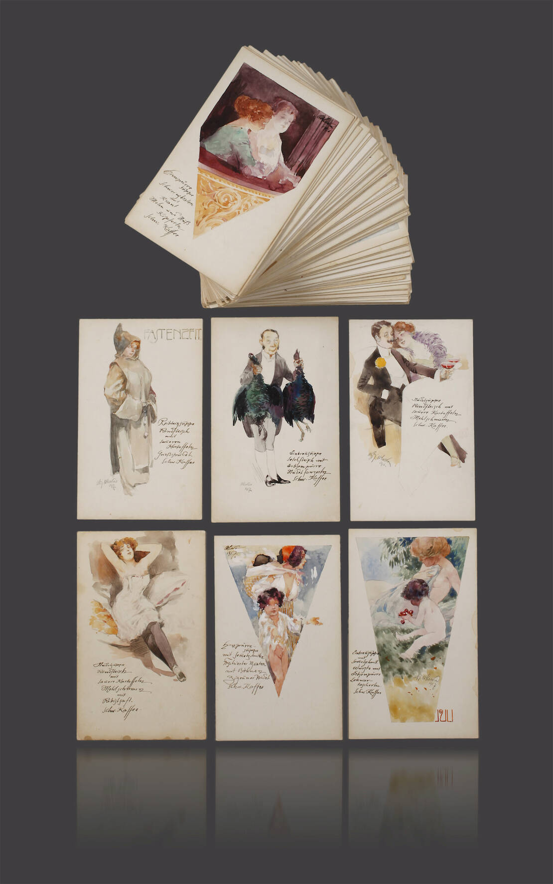 Oldřich Cihelka, Sammlung gemalte Menükarten