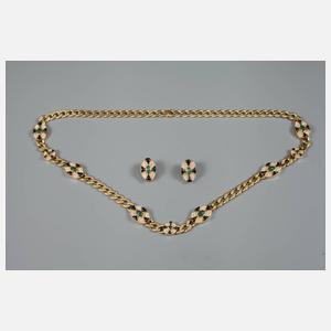 Schmuckset mit Diamanten und Farbsteinen