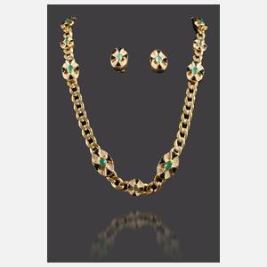 Schmuckset mit Diamanten und Farbsteinen