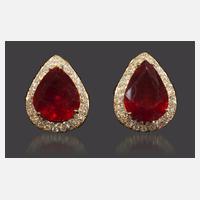 Paar Ohrringe mit Rubinen und Brillanten111