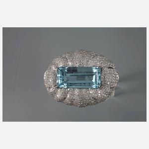 Brosche mit Aquamarin aus Santa Maria