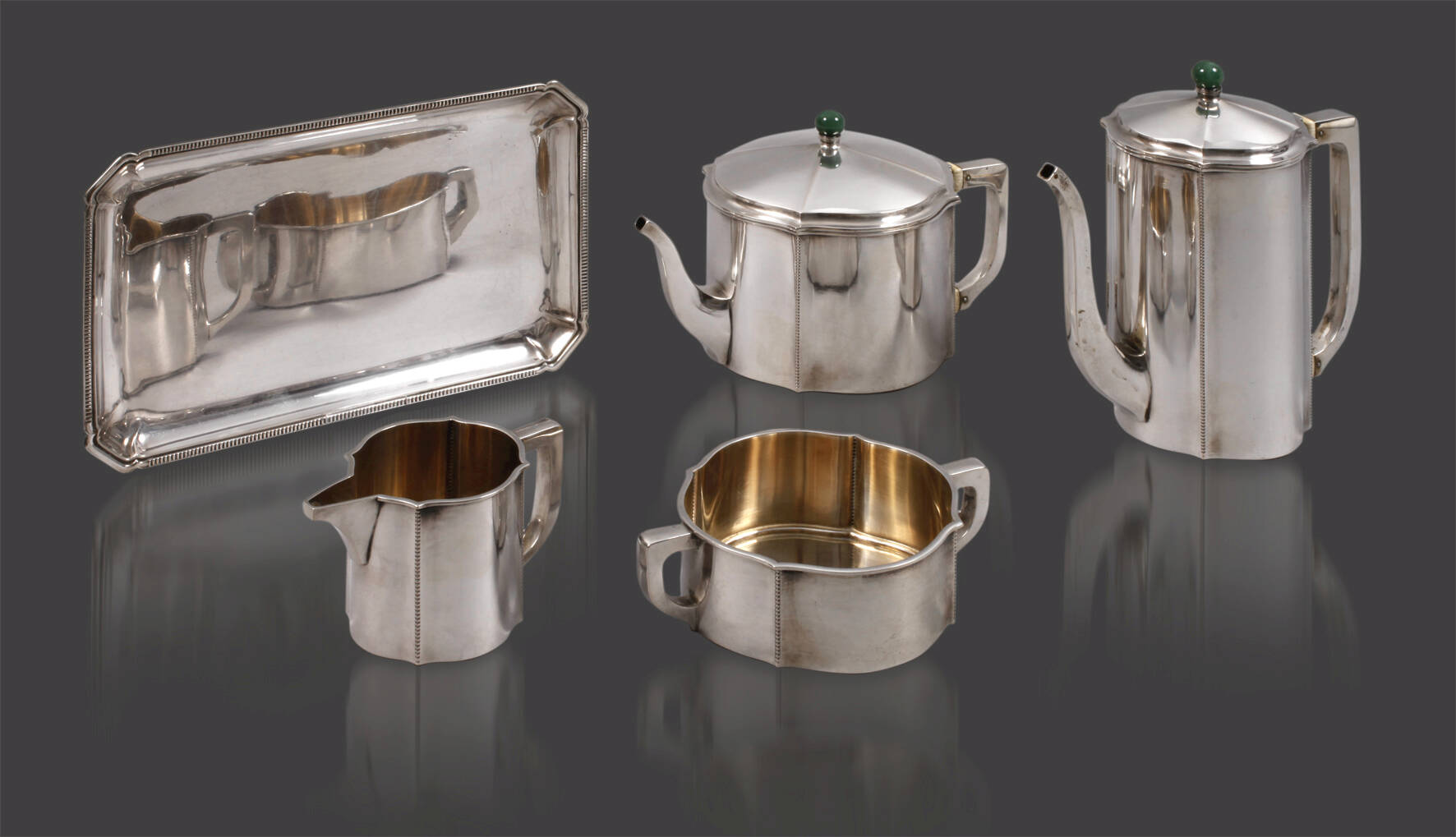 Silber seltenes Teeservice Albin Müller