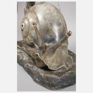 Goldscheider übergroße Figurenuhr "Weinbergschnecke"