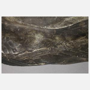 Goldscheider übergroße Figurenuhr "Weinbergschnecke"