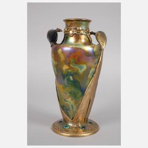 Friedrich Adler Vase mit Pfauen