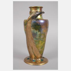 Friedrich Adler Vase mit Pfauen