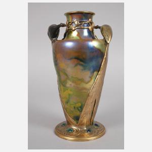 Friedrich Adler Vase mit Pfauen