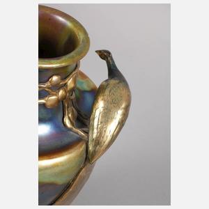 Friedrich Adler Vase mit Pfauen