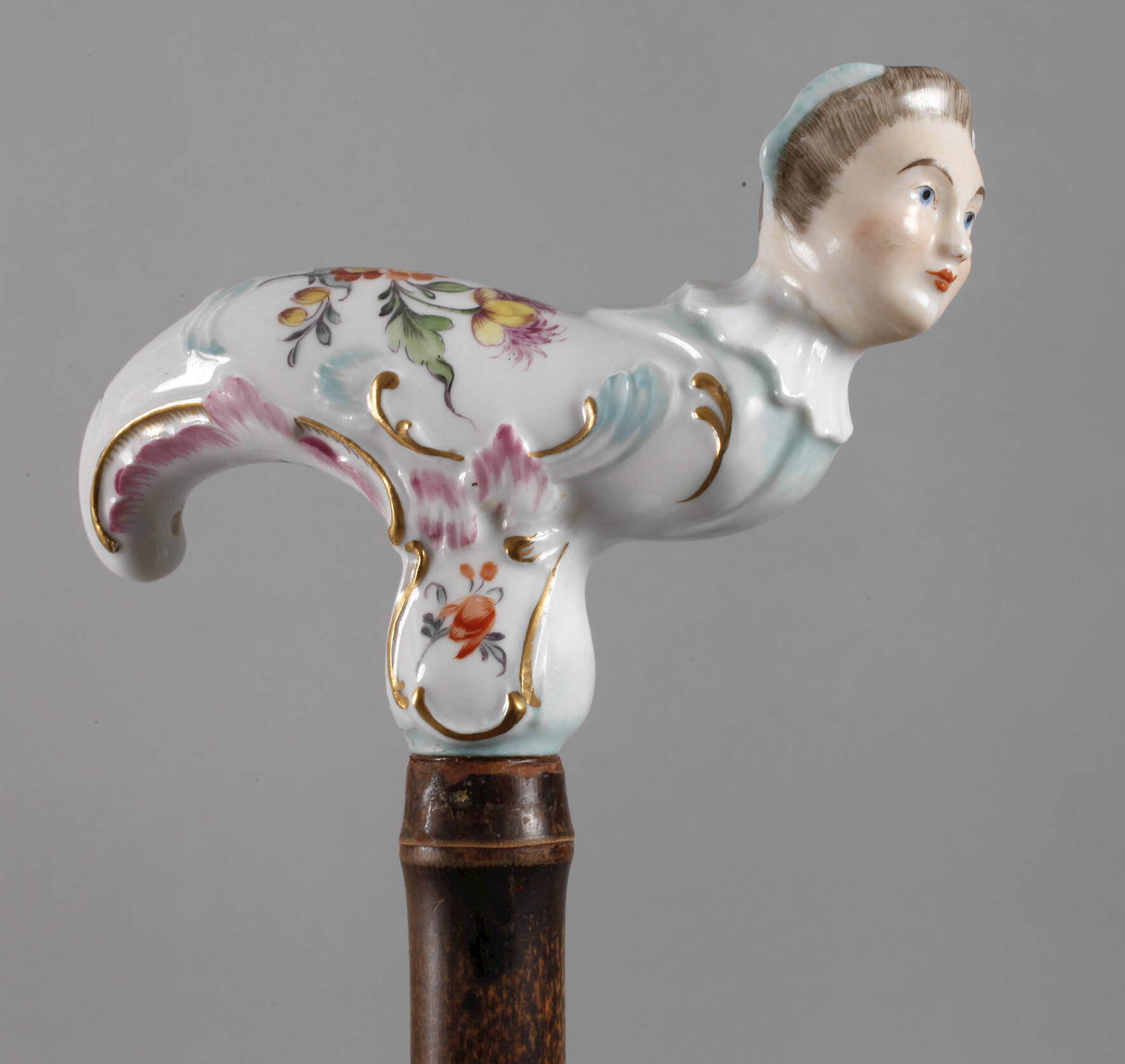 Spazierstock Porzellan