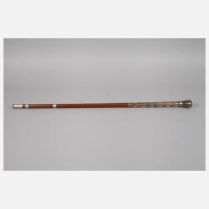 Spazierstock mit Silbereinlagen