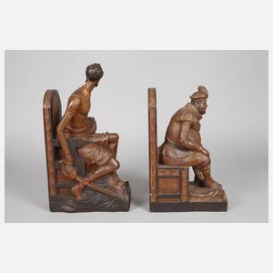 Paar figürliche Buchstützen