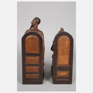 Paar figürliche Buchstützen