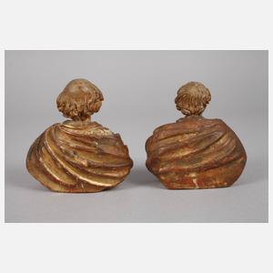 Paar geschnitzte Heiligenfiguren