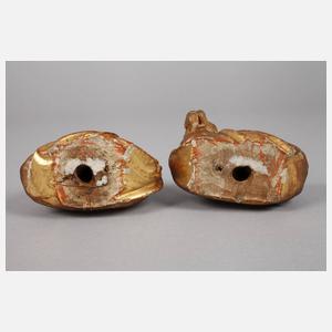 Paar geschnitzte Heiligenfiguren