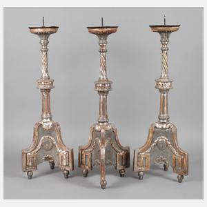 Drei barocke Altarleuchter