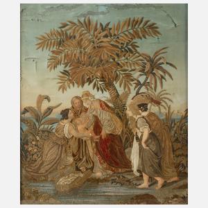 Seidenstickbild Biedermeier