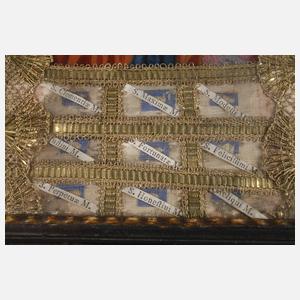 Votivbild mit Spitze und Hinterglasmalerei