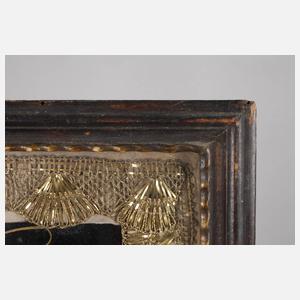 Votivbild mit Spitze und Hinterglasmalerei