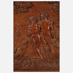 Reliefschnitzerei "Garten Eden"