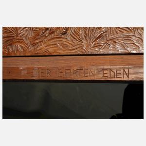 Reliefschnitzerei "Garten Eden"