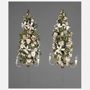 Paar florale Wandlampen