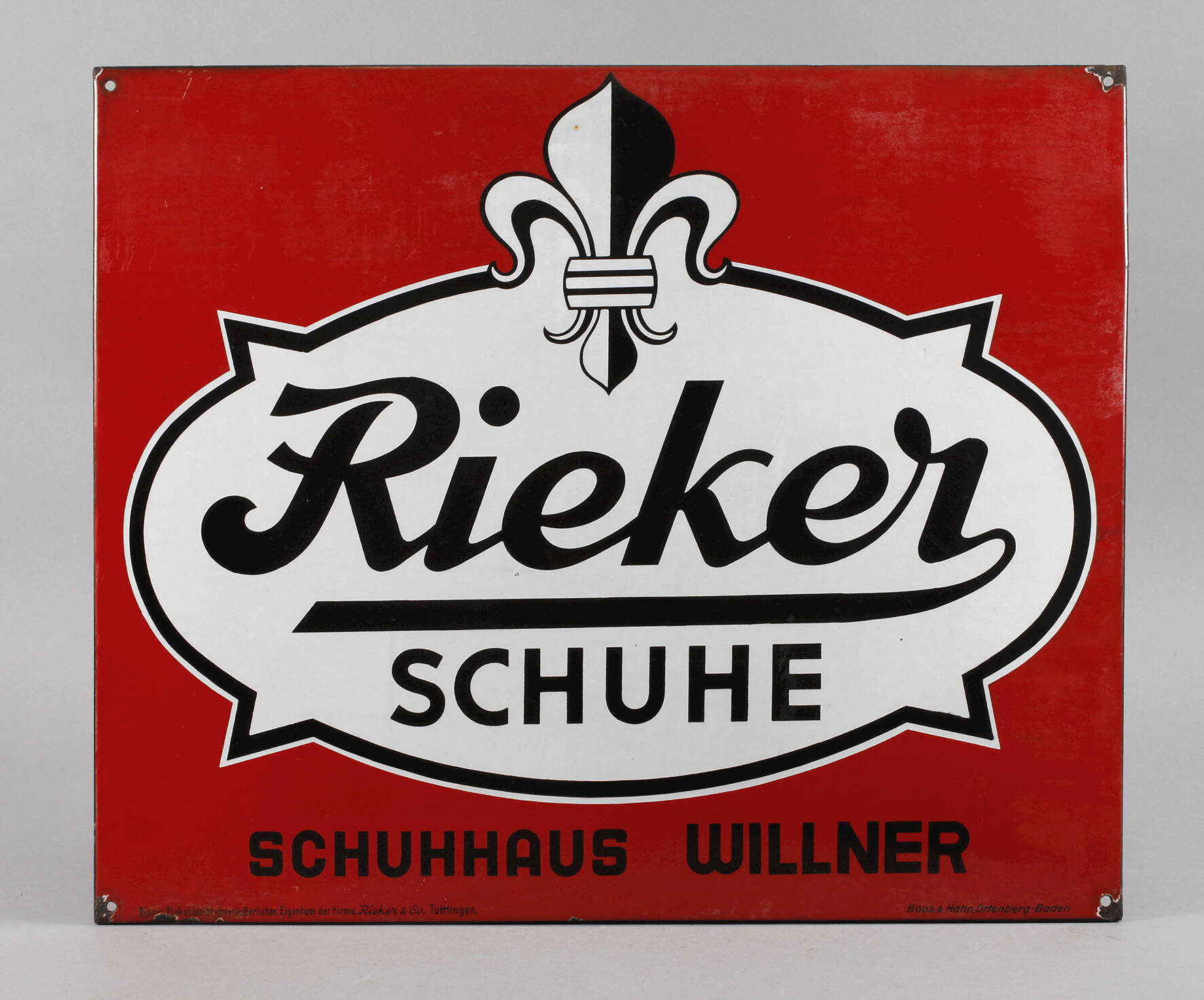 Blechschild Rieker Schuhe
