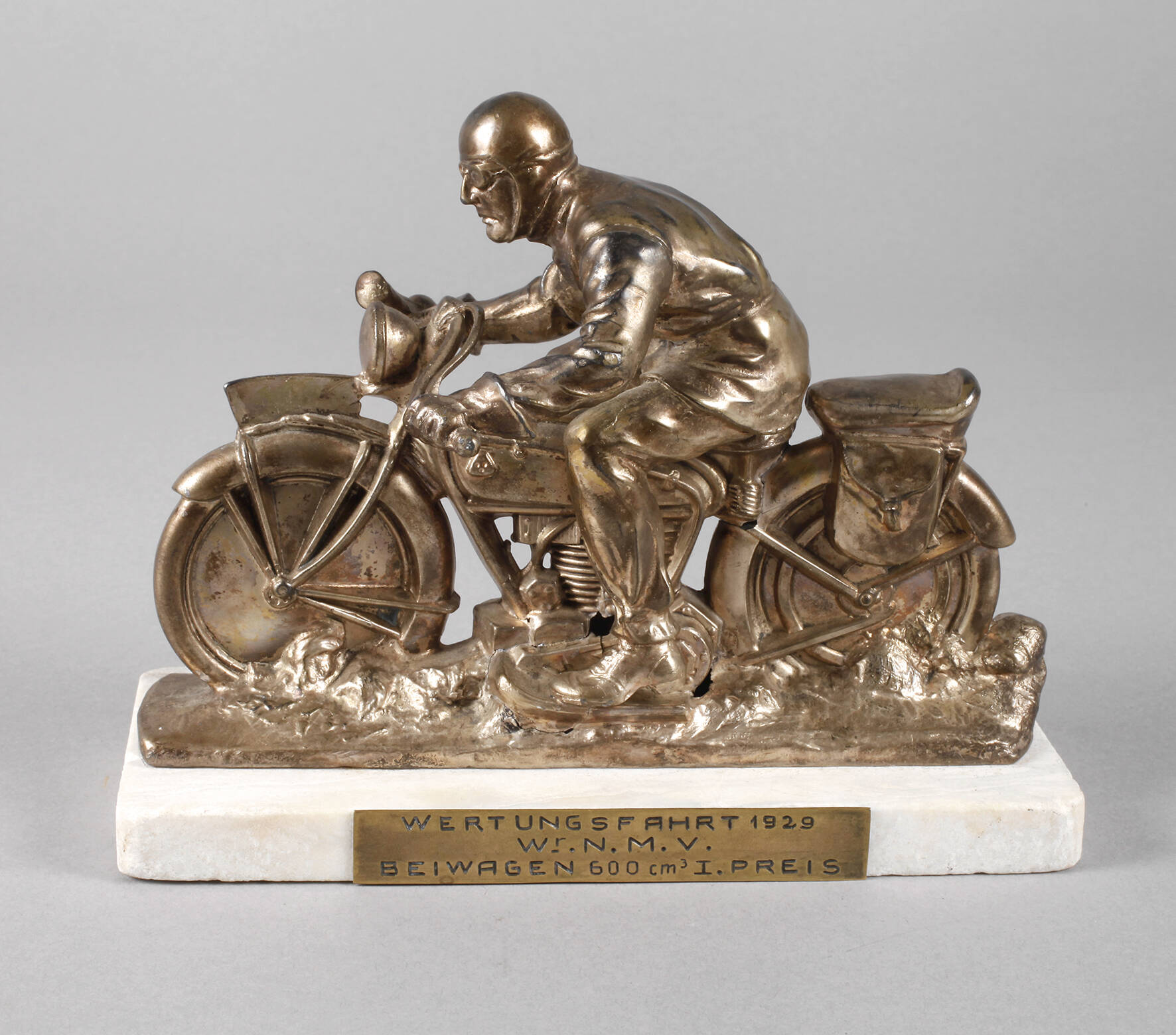 Trophäe Wertungsfahrt Motorrad mit Beiwagen 1929