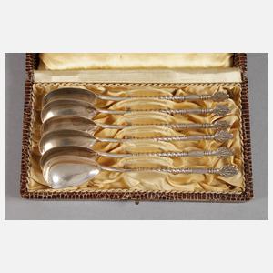 Russland sechs Kaffeelöffel Silber