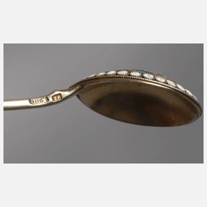 Russland sechs Silberlöffel mit Email