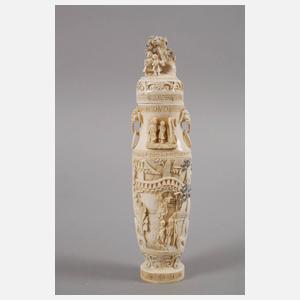 Deckelvase Elfenbein